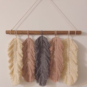 Macrame Feather Wall Hang